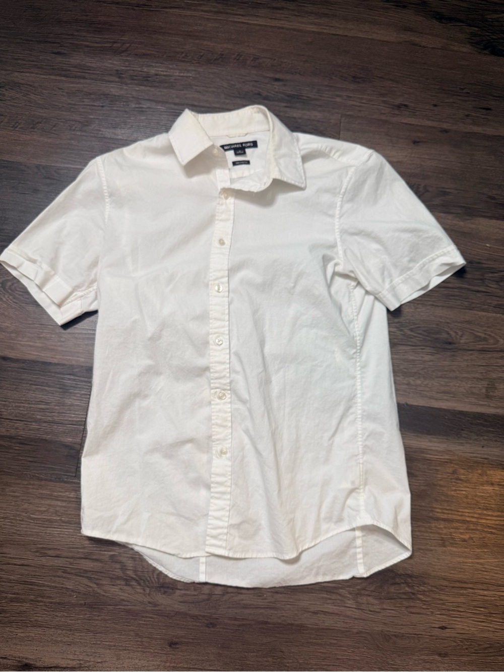 Michael Kors White Short-Sleeve Button-Up Shirt (Men’s Small)